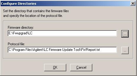 Updates via LAN/RS-232 Firmware Update Tool 5 Setup of the LAN/RS-232 Firmware Update Tool Configure the LAN/RS-232 Firmware Update Tool 1 Select the button Configure Directories and browse for the