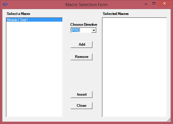 How to Select Macros with Broadcast 1. Select Macros in the Additional Optional Parameters 2. Double-click the cell field under the Macros header. 3. Select a macro.