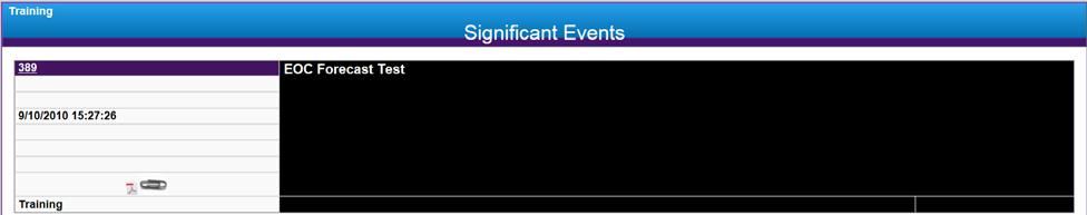 State Significant Events The State Significant Events board is a major event log. It provides real-time chronology of the actions taken during an event.