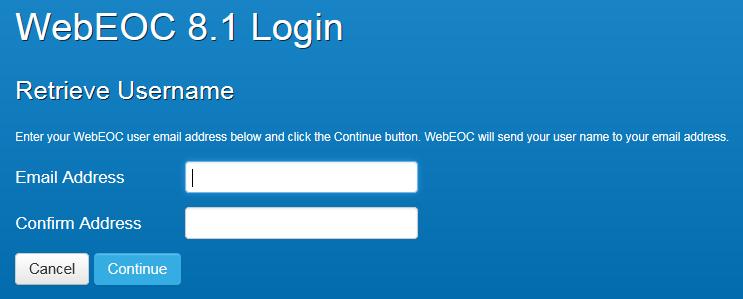 Once you have entered your username and password, you will need to select your position and incident. Most users will only have one position to choose from.