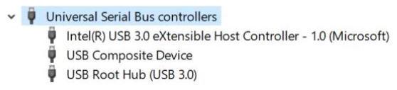installation USB driver Verify if the USB drivers