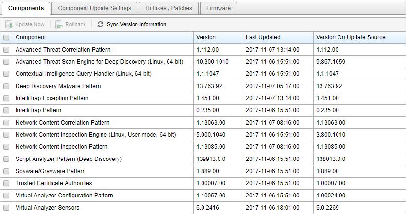 Deep Discovery Analyzer 6.0 Administrator's Guide Updates Use the Updates screen, in Administration > Updates, to configure component and product update settings.