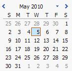 3 1 2 4 5 The default view shows the daily calendar on the right hand side, and the Date Navigator on the left top corner. The toolbar has buttons which may be used to quickly change the view.