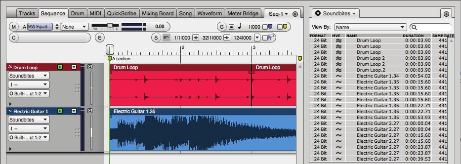 Soundbite.1 Soundbite.2 Soundbite.3 Figure 8-6: Soundbites (regions) exist within an audio file. A soundbite is any portion of an audio file. It can even be the entire audio file.