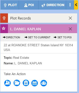 Tooltip: Every Pushpin will display the record name, address as well as