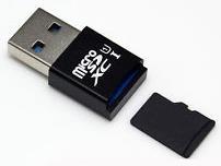 micro SD card to USB adapter are required.