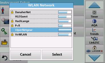 Choosing the WLAN Click on WLAN: Click on WLAN Network IMPORTANT NOTE: It might take up to one minute until all available networks are listed!