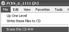 C 204 / 12 CDs & DVDs: Easily Share Documents and Photos Windows XP: 1. Insert the rewritable disc into your computer s CD drive. 2. If an AutoPlay dialog (or some other window) appears, just click the x button in its top-right corner to close it.