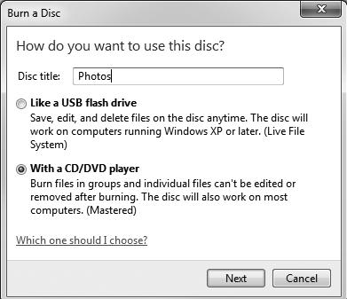 C 204 / 6 CDs & DVDs: Easily Share Documents and Photos You can type any short name for the disc Type any name for the disc 3. Now you ll see a dialog titled Burn a Disc.