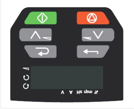 5 Keypad and display The keypad and display provide information to the user regarding the operating status of the drive and trip codes, and provide the means for changing parameters, stopping and