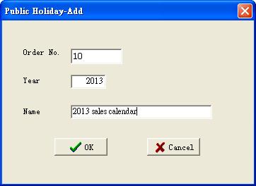 After the input of holiday calendar, you can add