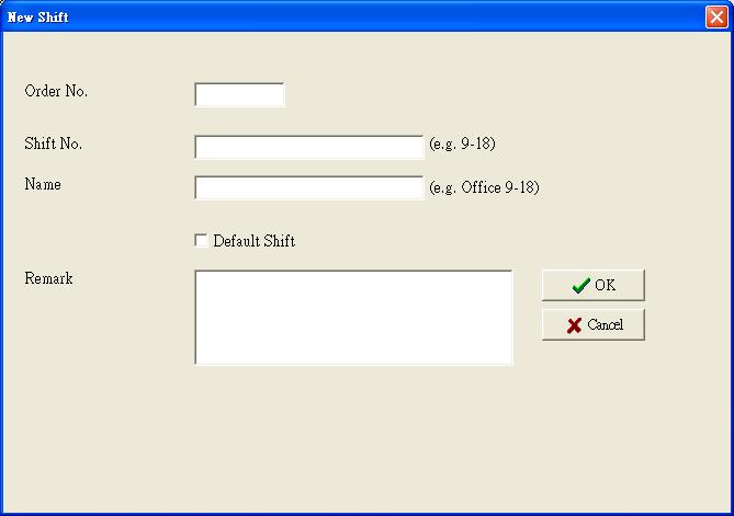 If it is the default shift, click the check box default shift.