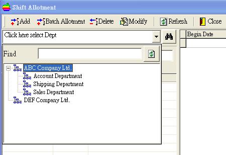 Click on Click here to select Dept. and then select the department.