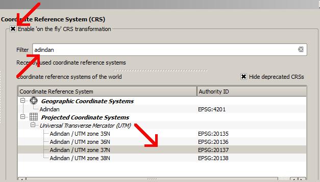 COWASH Training Quantum GIS 5 From the opening window check the Enable on the fly CRS transformation -check box.
