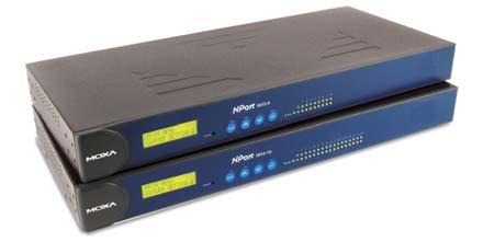 Serial-to-Ethernet Solutions NPort 5600 Rackmount Series and 16-port RS-232/422/45 serial device servers or 16 serial ports supporting RS-232/422/45 Standard 19-inch rackmount size 10/100M