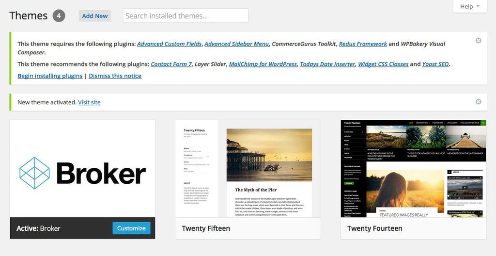 1. Install the Theme When you are ready to install a theme, you must first upload the theme to your WordPress directory.