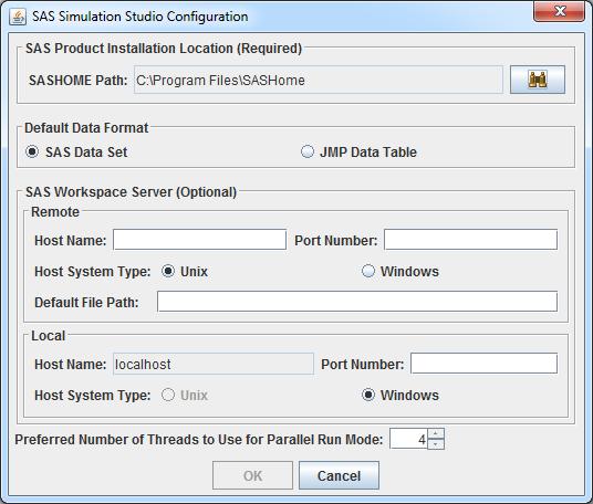 Configuring Simulation Studio 21 Simulation Studio requires you to have a valid version of SAS/OR software installed on your computer. It also needs to know the location of SASHome on your system.