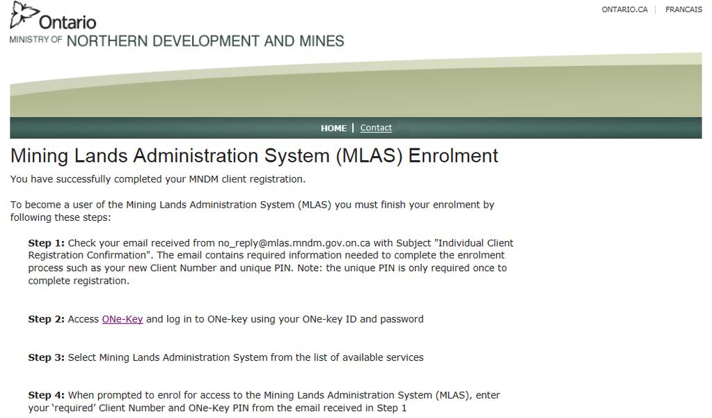 client registration, you have not yet completed your enrolment into MLAS.