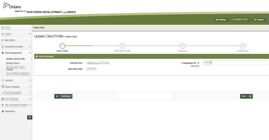 Update Individual Client Profile Step 28. Click on Client Management. Step 29. Click on Update Client Profile.