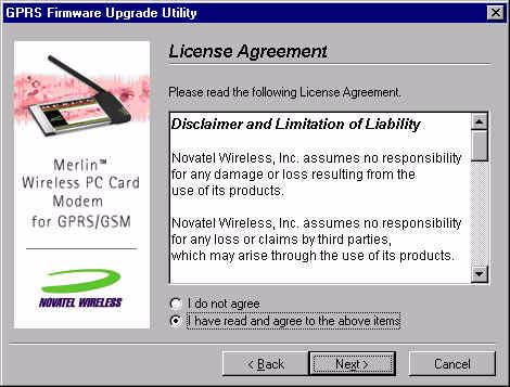 To continue with the upgrade utility, you must indicate that you have accepted the terms of the agreement by