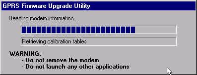 NOTE: Do not remove any modem or launch any other applications during the upgrade.