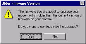 Firmware Utility Cannot Locate Modem If the warning below appears, the Firmware Upgrade Utility cannot locate your modem. Please ensure that the modem is firmly inserted into the PCMCIA slot.