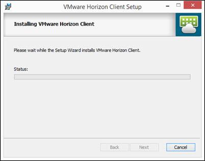 16. The setup process is now complete and the VMware Horizon software will now install. Select the Install button to begin the installation.