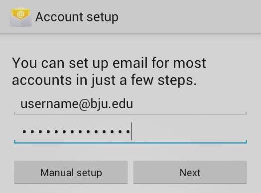 Begin the Account Setup by entering your email