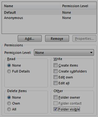 Right click on the root of your mailbox and select Folder Permissions.