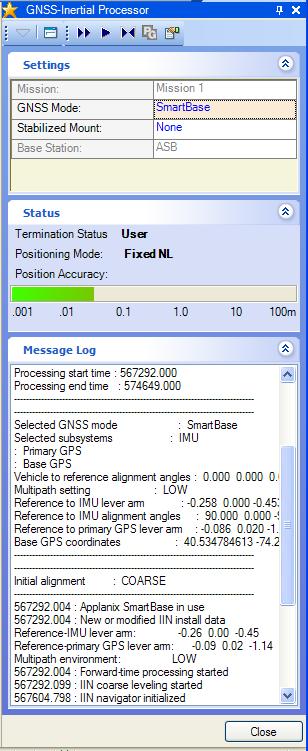 POSPac MMS Step 4, IN-Fusion TM IN-Fusion TM combines GNSS raw observables (pseudorange and phase values) with IMU data.