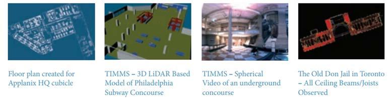 Key deliverables of TIMMS: 3D Lidar point clouds that are dimensionally accurate in real-world coordinates 3D geo-referenced spherical camera data sets for the entire