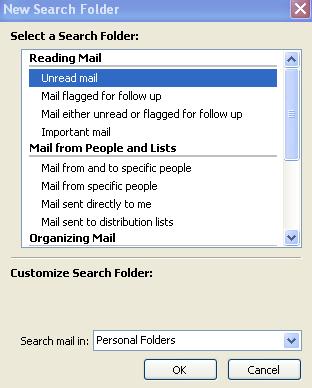 Creating Search folders Search Folders are virtual folders that contain views of all e-mail items matching specific search criteria.