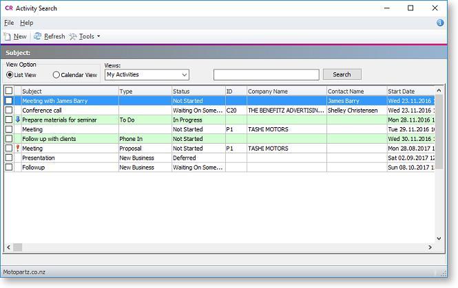 EXO Business CRM User Guide Configure the recurrence options and click OK to assign this to the new or edited task.