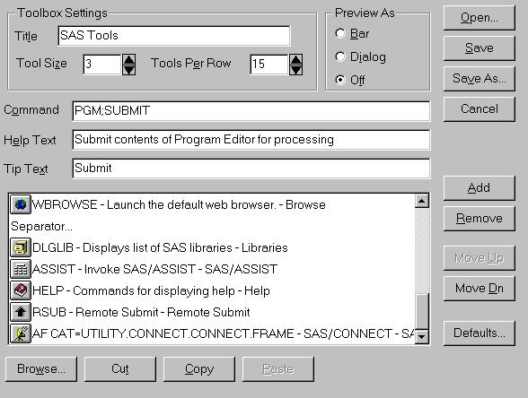 scripts, and parameters needed by the SAS/AF program in a single location so that any change to the program s files or parameters can be made for all users at one location by one person.