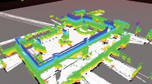 Figure 9. Left: the 2D map of the first floor of Steinman Hall at CCNY created by autonomously flying the MAV and running the pose estimation system in conjunction with gmapping on board.