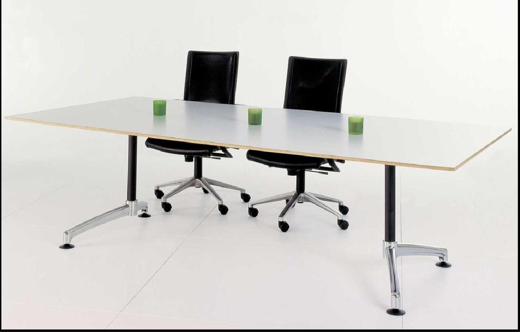 FOS IAM FOLDING TABLE FOS IAM I-1011 Meeting Table 900 x 1800, 25mm Worktop 2mm ABS Edging on Black Frame & Polished Aluminium Star