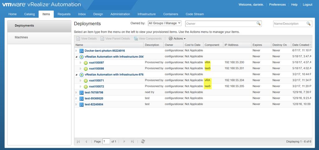 us to use vrealize to create new vra instances The vra catalogue contains an item that, when