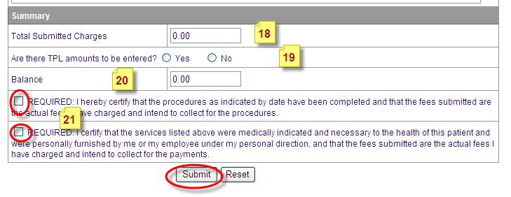 Field # Field Name Save Description Click to add the line item to the table above. If billing multiple lines, repeat steps 10-19 to add additional claim lines. YOU MUST CLICK <SAVE> AFTER EACH LINE.
