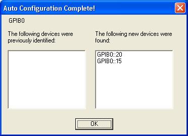 GPIB Driver Installation 21 The following screen should appear: GPIB0::20 represents identification of the MSD