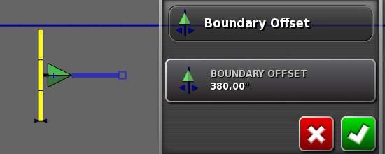 BOUNDARY OFFSET Boundary offset draws a boundary line at a specific distance on the left or right of the vehicle.