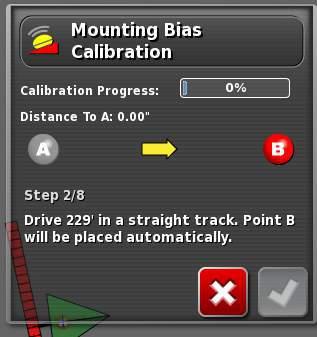 MOUNTING BIAS A mounting bias calibration should be performed on all AGI-3 steering solutions.
