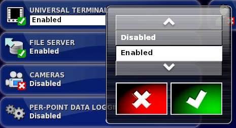 Figure 63 Universal Terminal FILE SERVER 1. Press the File Server button to open the selection menu.