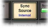 3.4.2 Sync Source This button will show the currently selected Sync Source. When you push the Sync Source button, you may select any of six possible clock sync options.