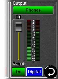 3.4.8.5 Analog and Digital Level Controls for Monitor and Headphones When the Monitor Out and Phones Outputs are selected in the Output Mix Routing Page, you will see an additional button.