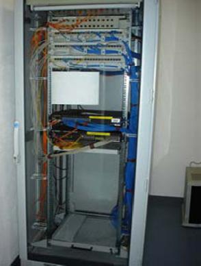 For network equipment and local area copper cabling, the Local Area Network (LAN) cabinets should be utilized. A common model is the 42RU Rittal Cabinet as shown in Figure 2.
