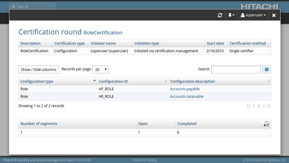 6.4 Role configuration certification: