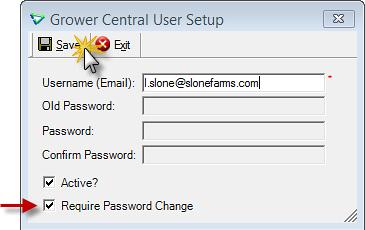 agrē will generate a temporary password automatically and send it to the grower s Username (Email) on Save.