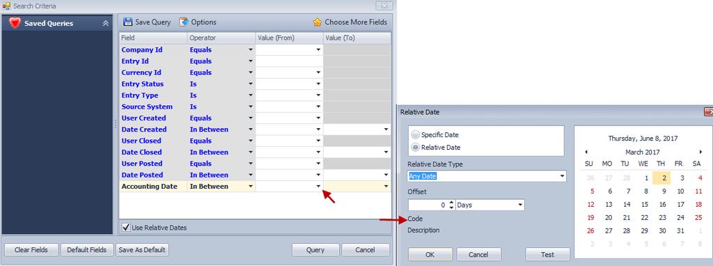 Select the Use Relative Dates checkbox under the Search Criteria screen 2.