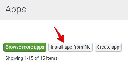4. Click Install app from file 5. Click Choose File 6.