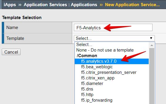 13. In the template configuration, in the Welcome to the f5 BIG-IP Analytics iapp Template section, change the response for the Do you want to see inline help?